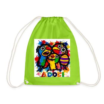 Splashes of color: Happy birds - Drawstring Bag - neon green - Front