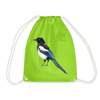 Pie à queue bleu cobalt - Sac de sport léger - vert néon - Devant