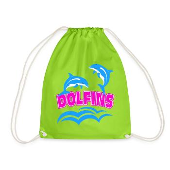Delfin-Logo - Turnbeutel - Neongrün - Vorne