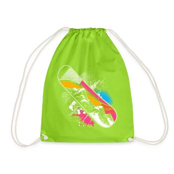 Snowboard Graphics - Drawstring Bag - neon green - Front