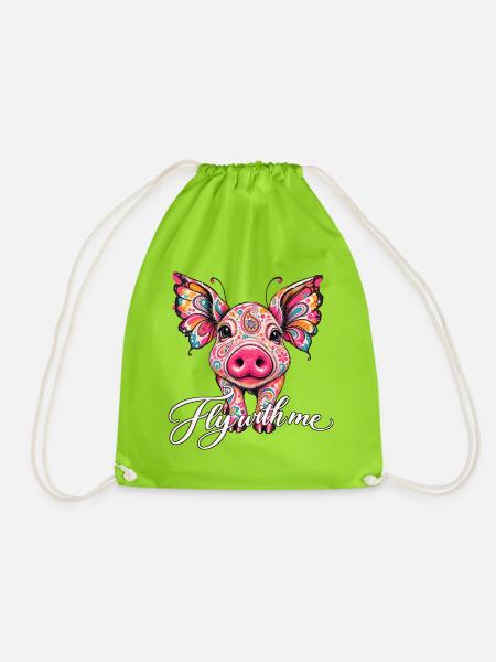 Paisley Pig - Turnbeutel - Neongrün