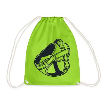 Hundegeschirr Brustgeschirr Icon - Turnbeutel - Neongrün - Vorne