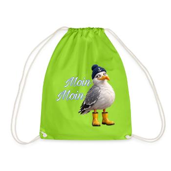 Moin Moin Möwe - Turnbeutel - Neongrün - Vorne