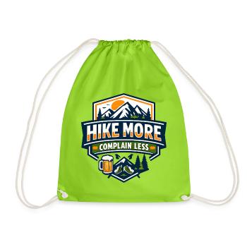 Hike More Complain Less Mountain Tee - Turnbeutel - Neongrün - Vorne