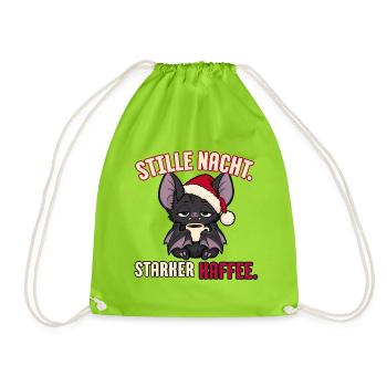 Stille Nacht starker Kaffee - Turnbeutel - Neongrün - Vorne