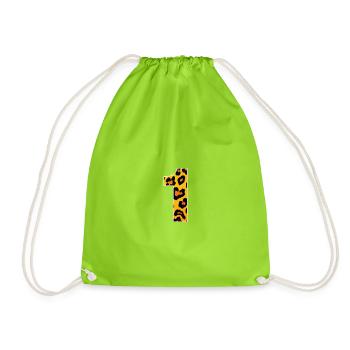 Leopard print yellow-orange - Drawstring Bag - neon green - Front