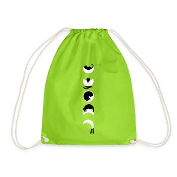 Phases de Lune Chat Minimaliste - Sac de sport léger - vert néon - Devant