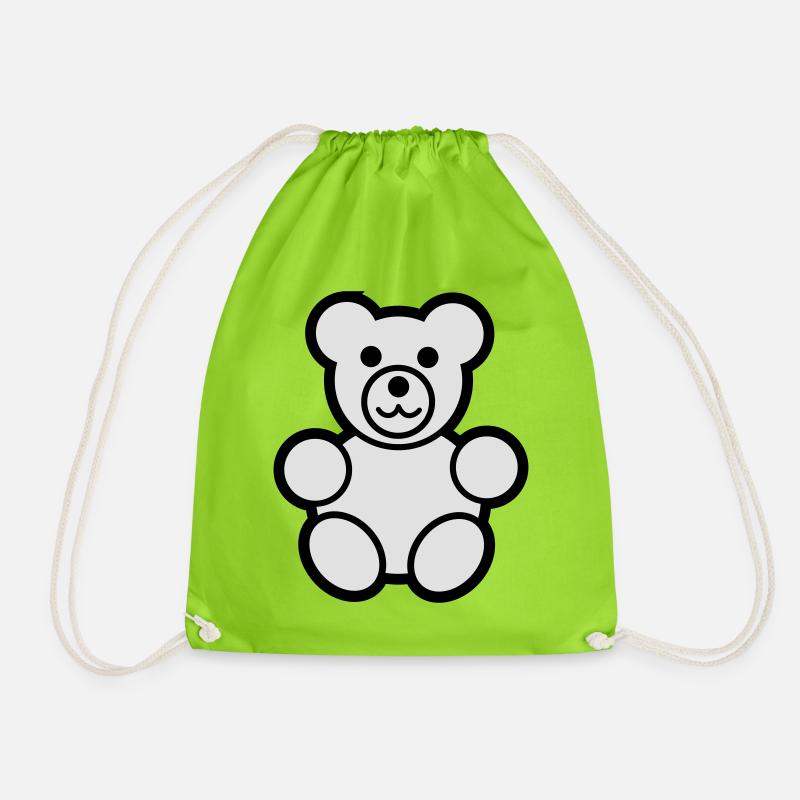Niedlicher Teddy  - Turnbeutel - Neongrün