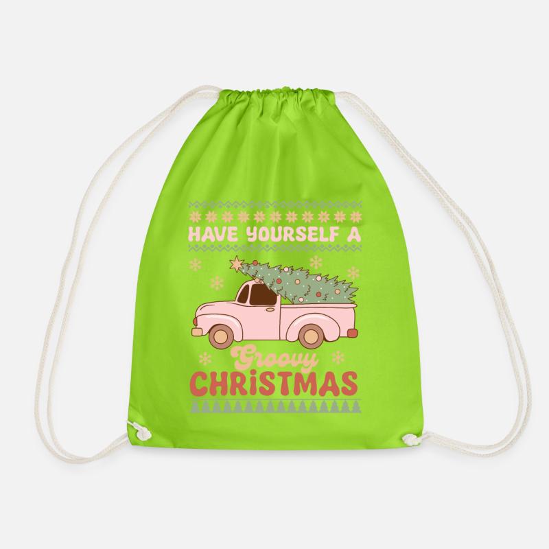 Hässlicher Weihnachtspullover - Turnbeutel - Neongrün