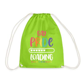 LGBTQ Pride Month - Gay Pride. Loading - Drawstring Bag - neon green - Front