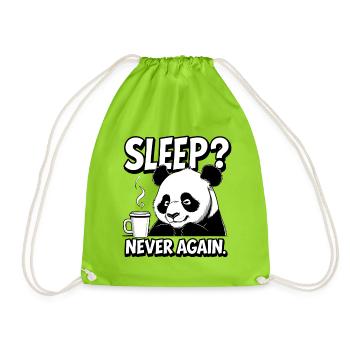 Sleep? Never again - Turnbeutel - Neongrün - Vorne