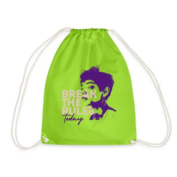 Breaking the rules Today - Drawstring Bag - neon green - Front