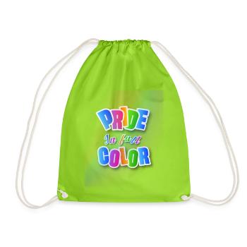 Pride in rainbow colours - Drawstring Bag - neon green - Front