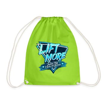 Lift More – Jeden Tag Schritt Besser - Turnbeutel - Neongrün - Vorne