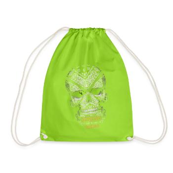 Ornament-Totenkopf: Keine Option - Turnbeutel - Neongrün - Vorne