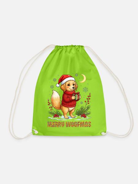 Pawfect Weihnachtsgeschenkwelpe - Turnbeutel - Neongrün