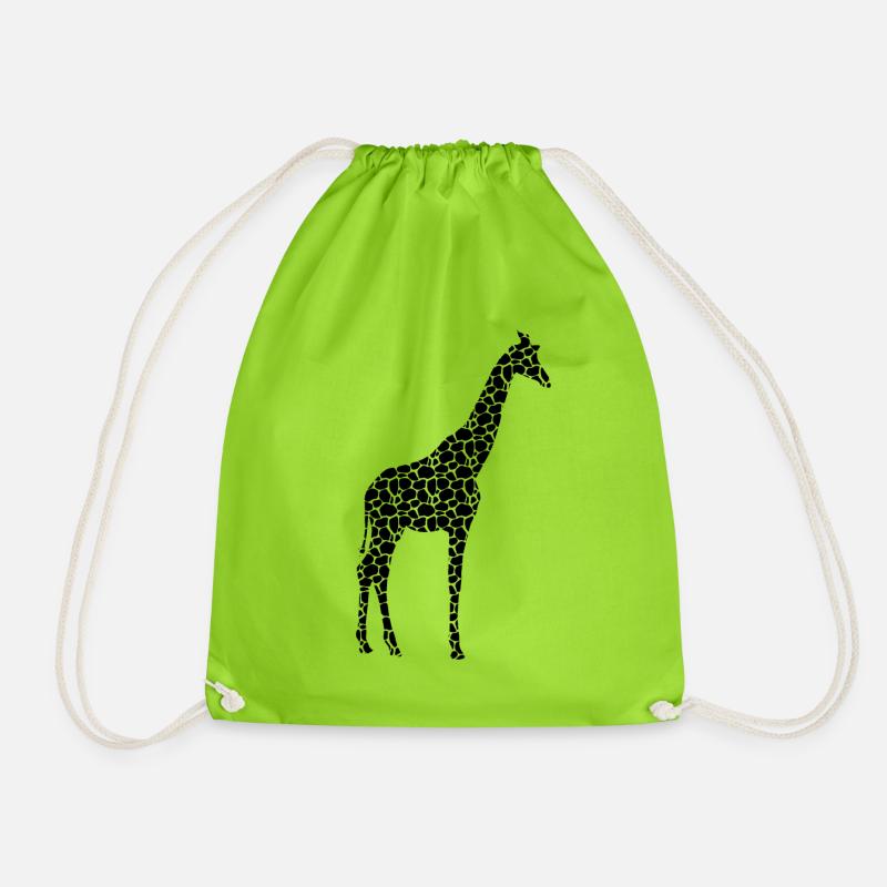 Giraffen Muster Giraffe - Turnbeutel - Neongrün