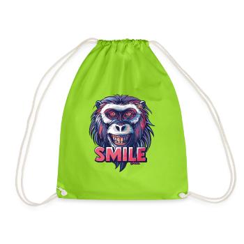 Souriez, singe, souriez - Sac de sport léger - vert néon - Devant