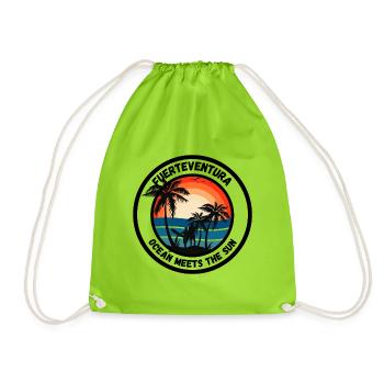 Fuerteventura - Ocean meets the Sun - Drawstring Bag - neon green - Front