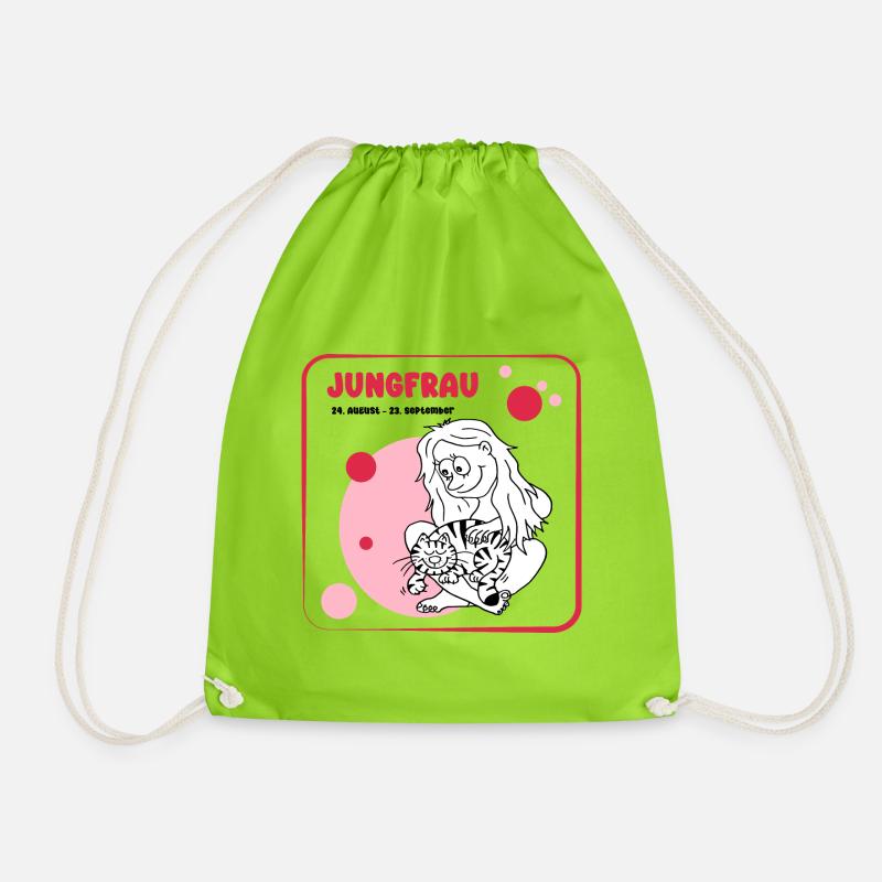 Zodiac sign Virgo - Drawstring Bag - neon green