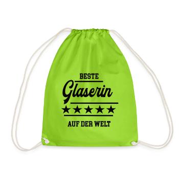 Beste Glaserin der Welt weltbeste Meisterin Chefin - Turnbeutel - Neongrün - Vorne