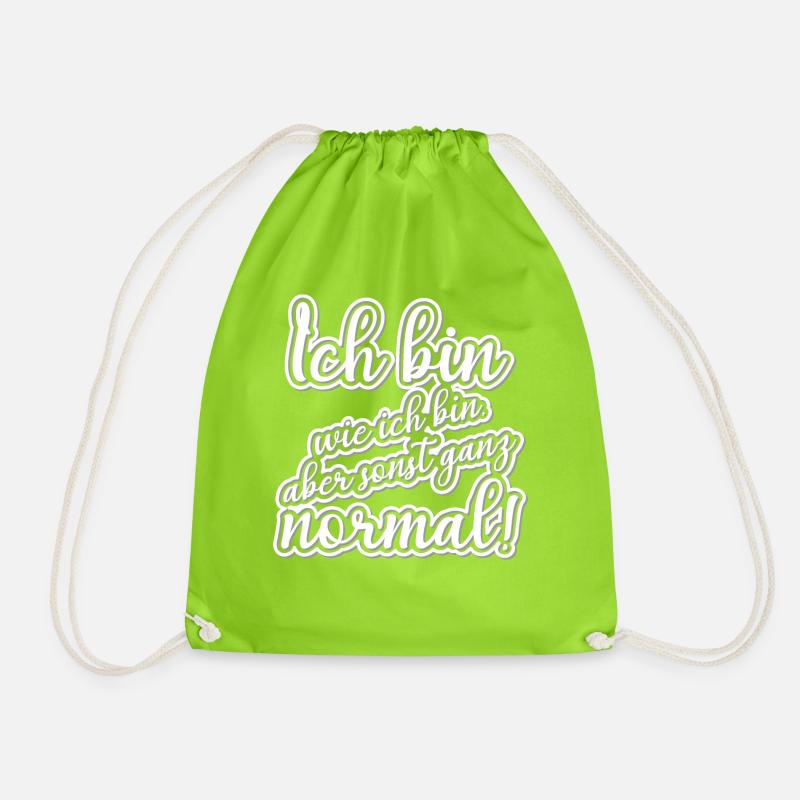 Ich bin normal verrückt Geschenk lustiger Spruch - Turnbeutel - Neongrün