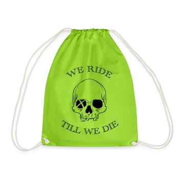 ROULEZ JUSQU’À CE QUE NOUS LA MOTO DEADSKULL - Sac de sport léger - vert néon - Devant