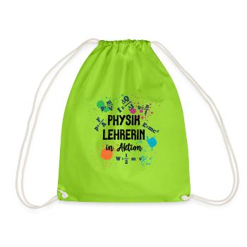 Physik Lehrerin in Aktion Physiklehrerin Physiker - Turnbeutel - Neongrün - Vorne