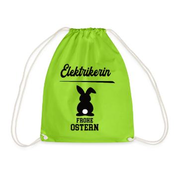 Elektrikerin Frohe Ostern Ostergeschenk Elektriker - Turnbeutel - Neongrün - Vorne