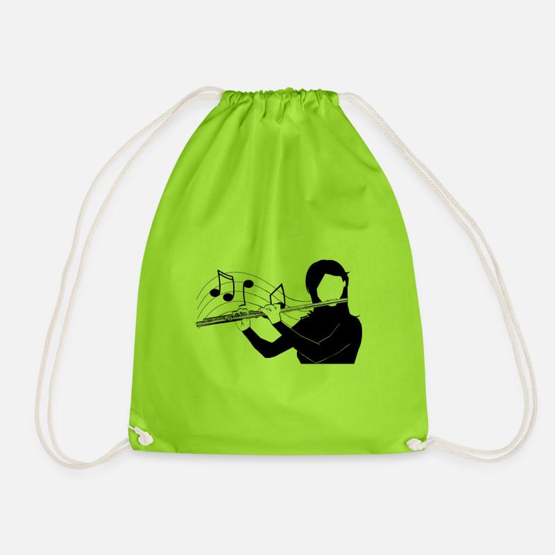 Joueuse de flûte traversière note de musique - Sac de sport léger - vert néon
