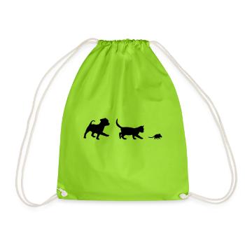 Cute Dog, Cat and Mouse - Sac de sport léger - vert néon - Devant