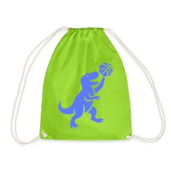 Minimalistische Silhouette Basketballspieler Wurf - Turnbeutel - Neongrün - Vorne