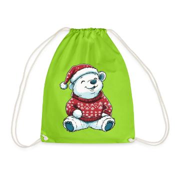 Noël de l’ours polaire - Sac de sport léger - vert néon - Devant