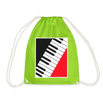 Klavier-Keyboard-Posterkunst - Turnbeutel - Neongrün - Vorne