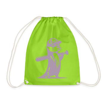 Otter Baseball Silhouette - Turnbeutel - Neongrün - Vorne