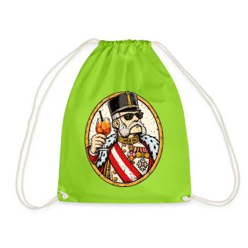 Kaiser Franz Joseph mit Sonnenbrille – K&K - Turnbeutel - Neongrün - Vorne