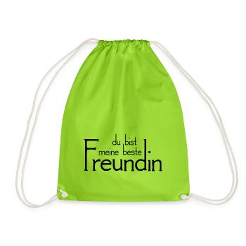 du bist meine beste Freundin - Turnbeutel - Neongrün - Vorne