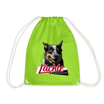 Chien de bétail australien Sourire chien disant - Sac de sport léger - vert néon - Devant