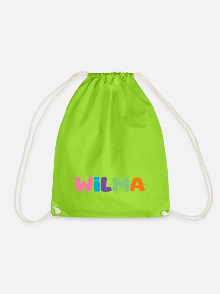 Name - Wilma - Turnbeutel - Neongrün
