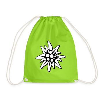 Edelweiss 2c small - Drawstring Bag - neon green - Front