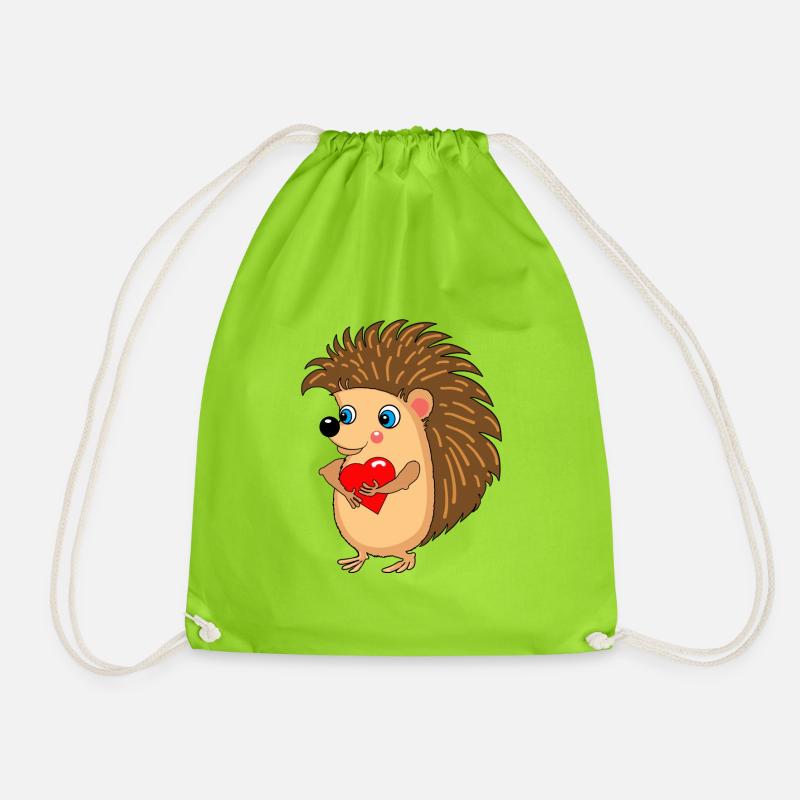 Eddie Hedgehog - Drawstring Bag - neon green