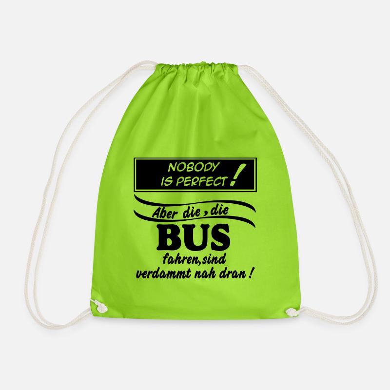 Busfahrer Bus Omnibus Kraftfahrer Schulbus (25) - Turnbeutel - Neongrün