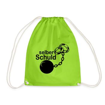 Junggesellenabschied , JGA - Selber Schuld(25) - Turnbeutel - Neongrün - Vorne