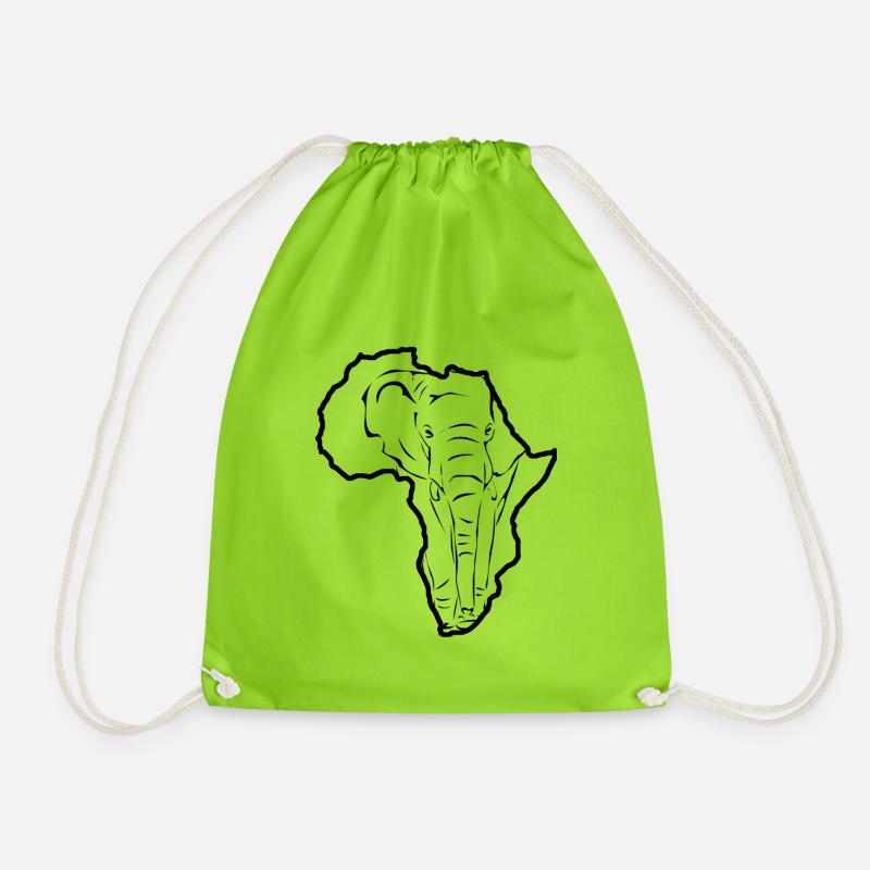 Elefant in Afrika - Turnbeutel - Neongrün