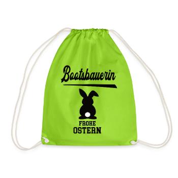Bootsbauerin Frohe Ostern Oster Outfit Bootsbauer - Turnbeutel - Neongrün - Vorne