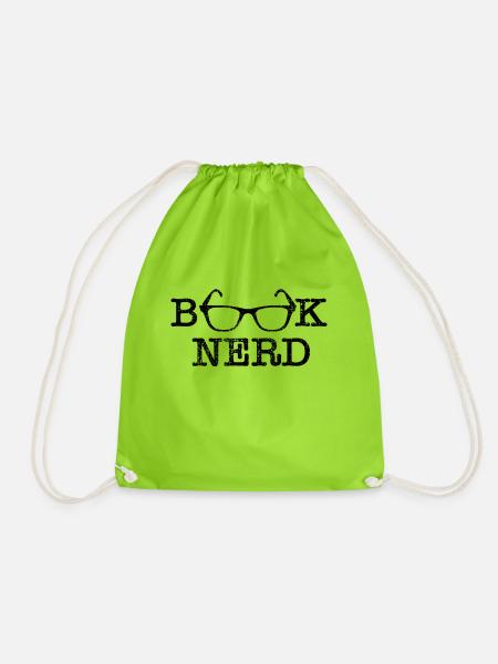 Buecherwurm Leseratte Buecher Nerd - Turnbeutel - Neongrün
