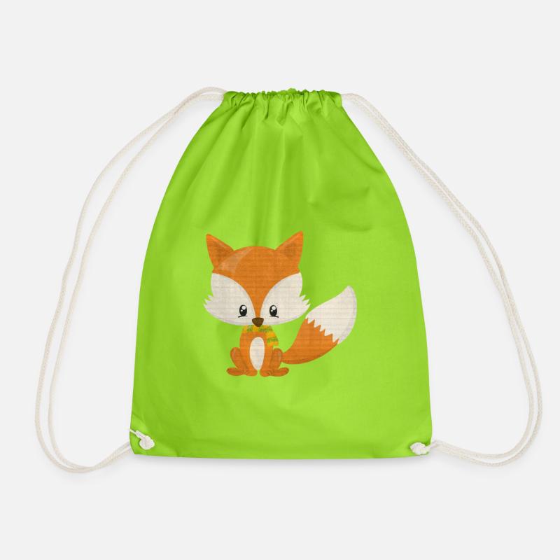 Waldtiere Fuchs - Turnbeutel - Neongrün