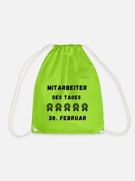 Mitarbeiter des Tages - Turnbeutel - Neongrün