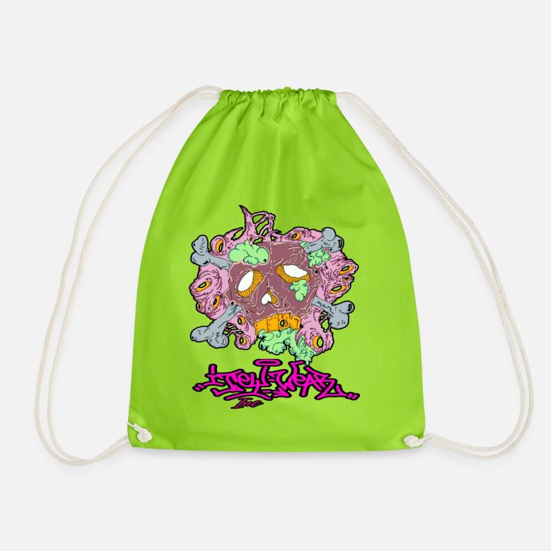 Skullay Fully Ice - Drawstring Bag - neon green