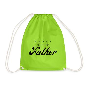 Glücklicher Vater - Turnbeutel - Neongrün - Vorne